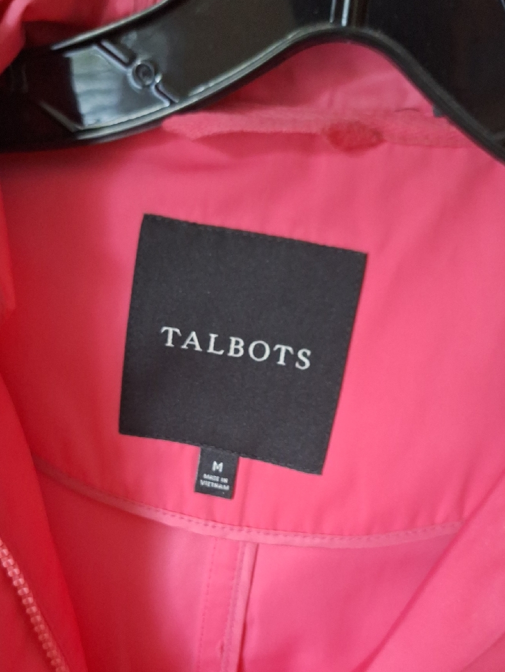 Talbots Hot Pink Hooded Anorak Trench Rain Coat, Size M, Like New - Picture 5 of 5
